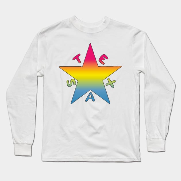 Texas Pride-Pansexual- Textless Long Sleeve T-Shirt by SoulrEclips